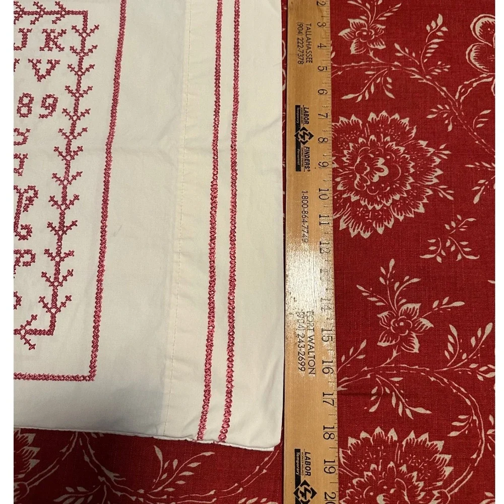 Vintage Ralph Lauren Sampler Standard Pillowcases 100% Cotton‎ Set of 2 USA RARE